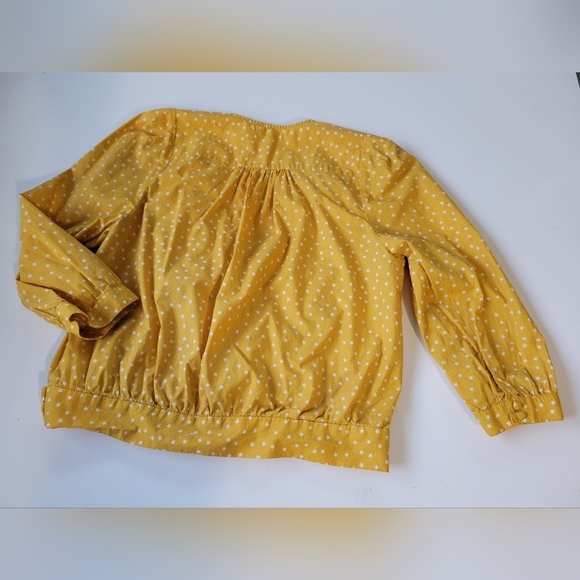 Madewell Wrap Star Print Blouse Size M Mustard Yellow - Picture 3 of 11